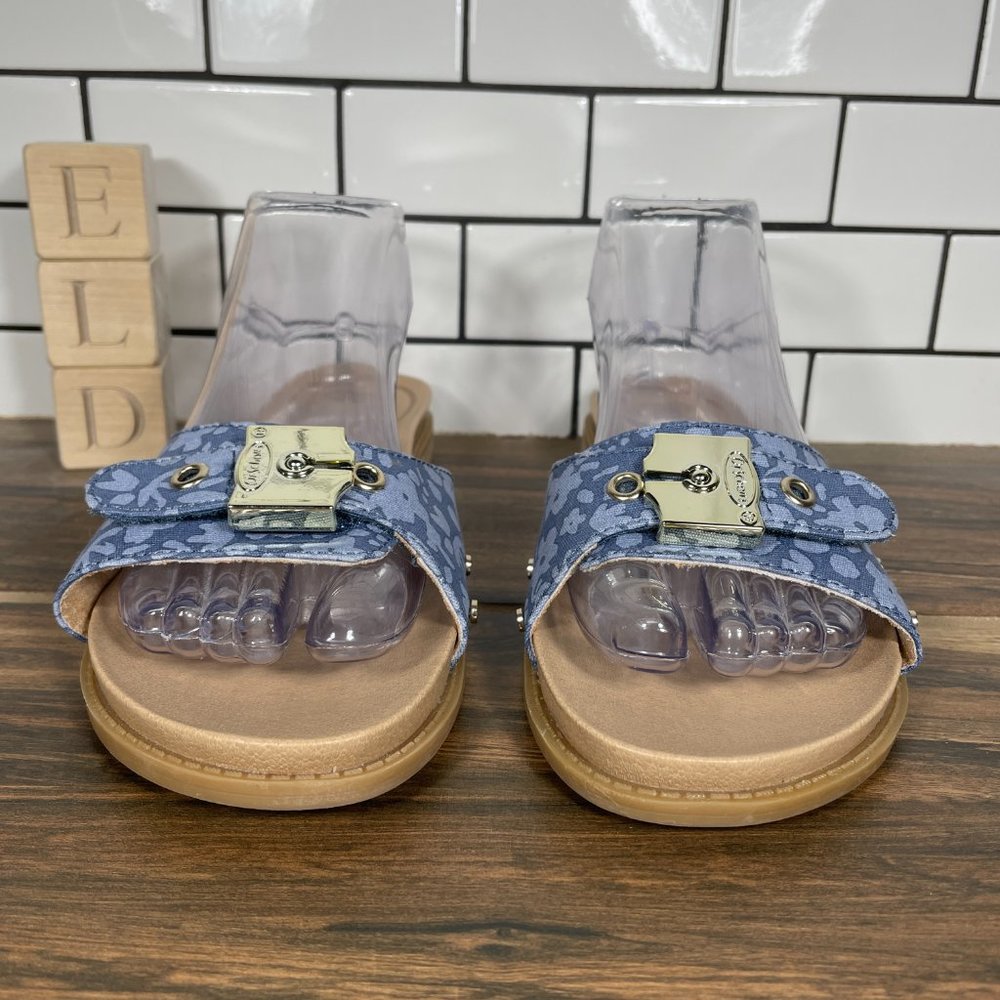 Dr. Scholl's Originalist Women's Size 9.5 Shoes Chambray Blue Slide Sandals - Picture 2 of 11